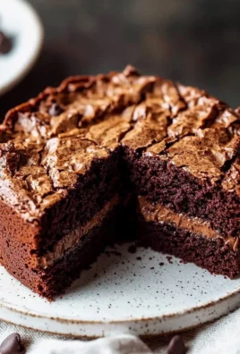 Delicious homemade brownie cake topped with chocolate frosting