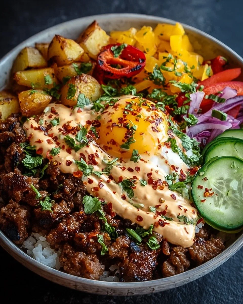 Delicious burger bowls featuring fresh ingredients and flavorful toppings