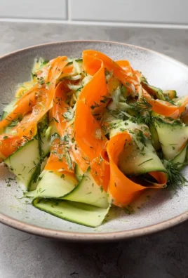 Colorful Carrot & Cucumber Ribbon Salad on a plate