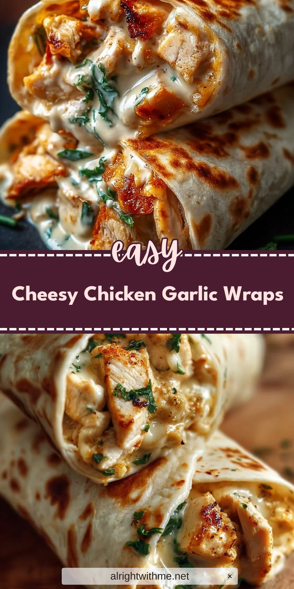 Cheesy Chicken Garlic Wraps