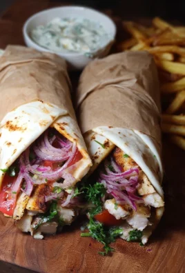 Chicken Shawarma Wrap with tender chicken, fresh vegetables, and zesty sauces