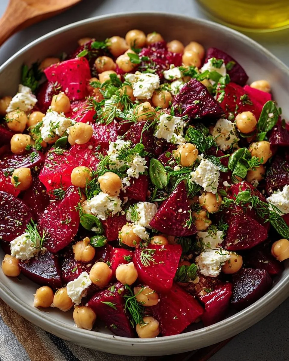 Chickpea Beet Feta Salad