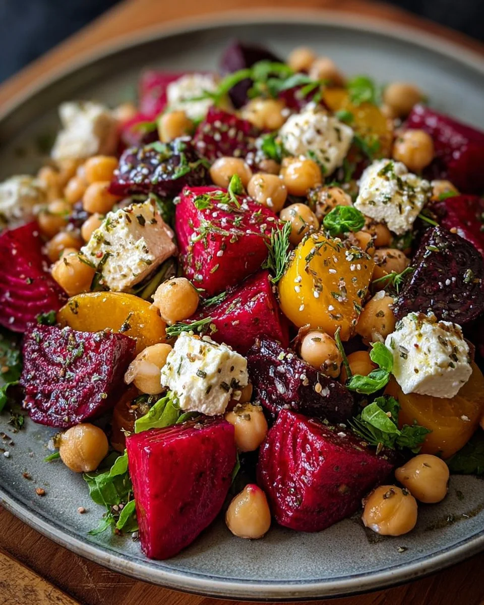 Chickpea Beet Feta Salad