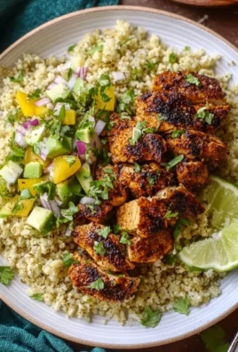Cilantro Lime Chicken served with riced cauliflower on a plate