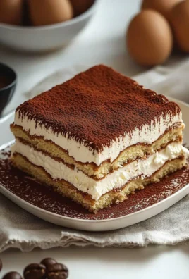 Delicious classic tiramisu dessert with layers of coffee-soaked ladyfingers and mascarpone cream.
