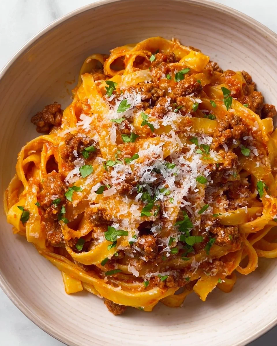 Creamy Fettuccine Bolognese