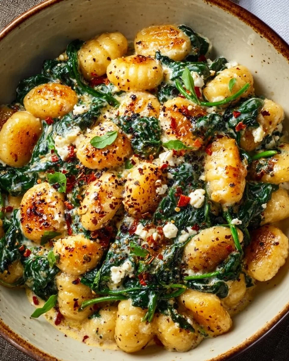 Creamy Gnocchi with Spinach and Feta