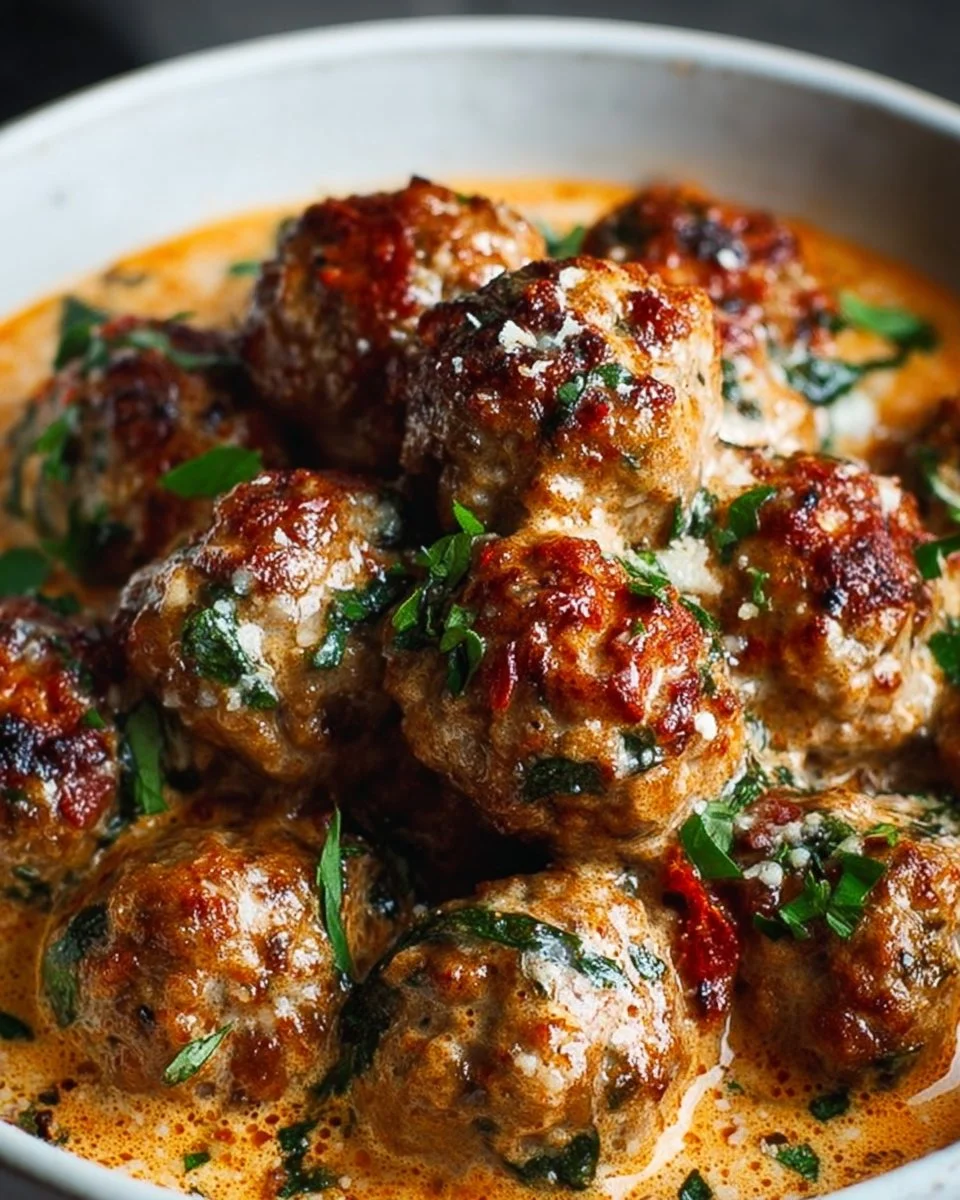 Creamy Tuscan Low Carb Meatballs
