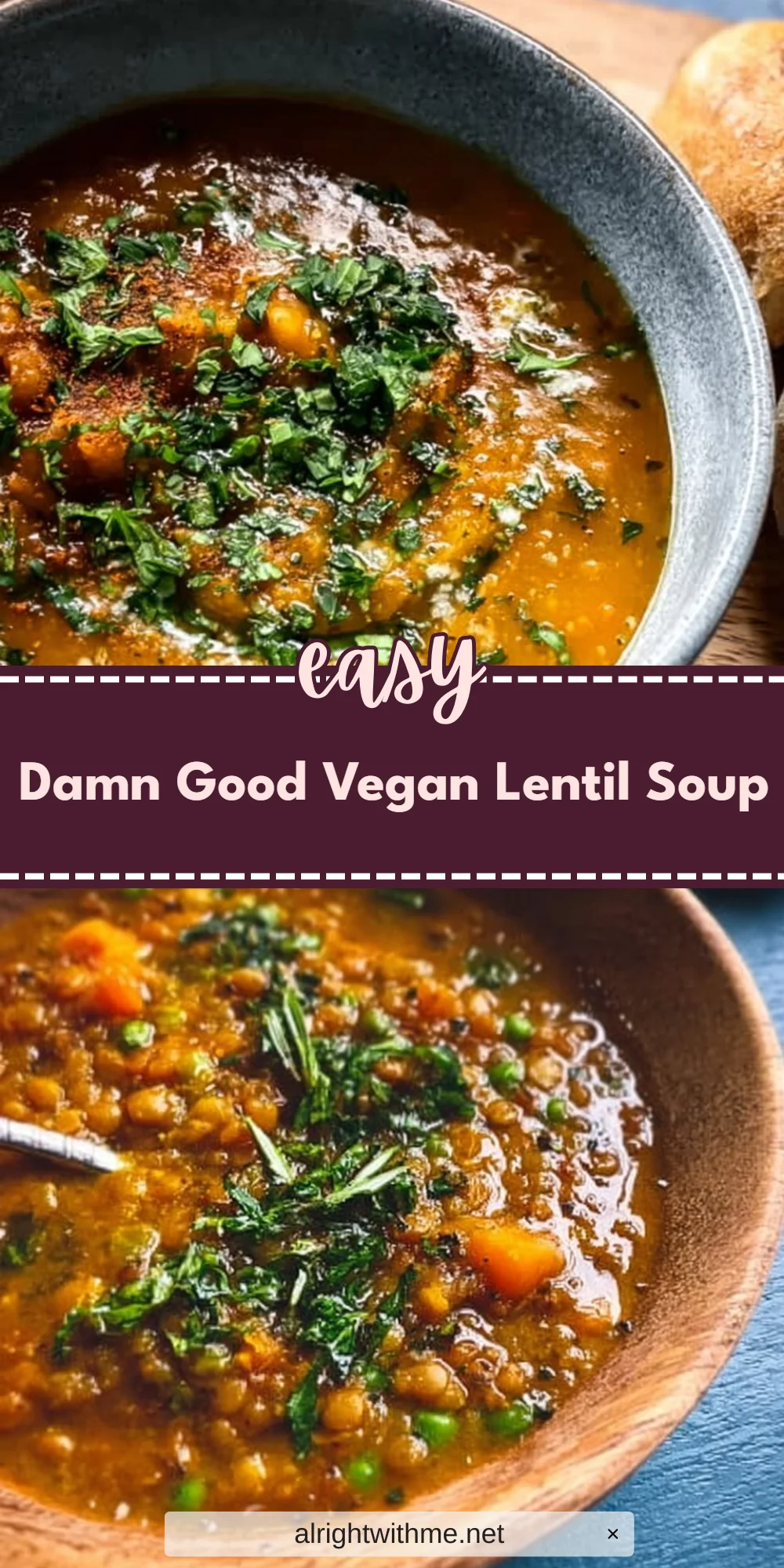 Damn Good Vegan Lentil Soup