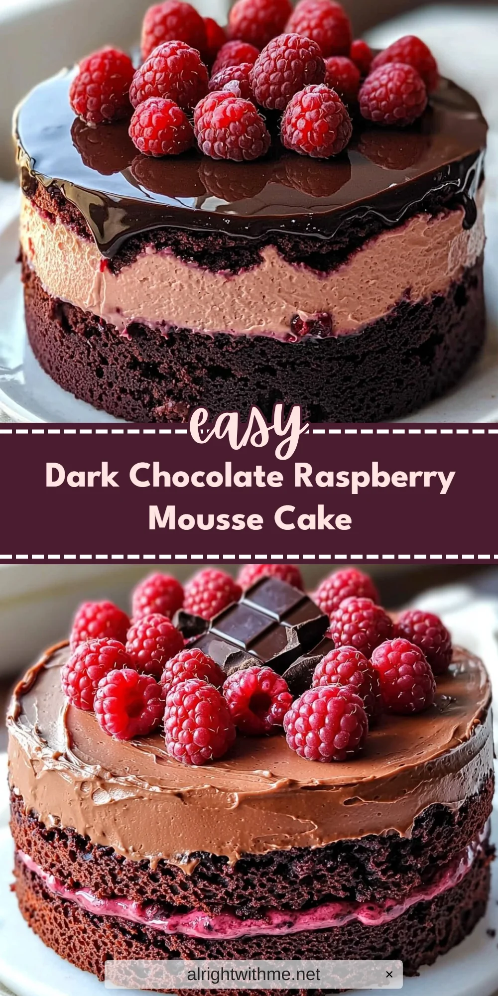 Dark Chocolate Raspberry Mousse Cake