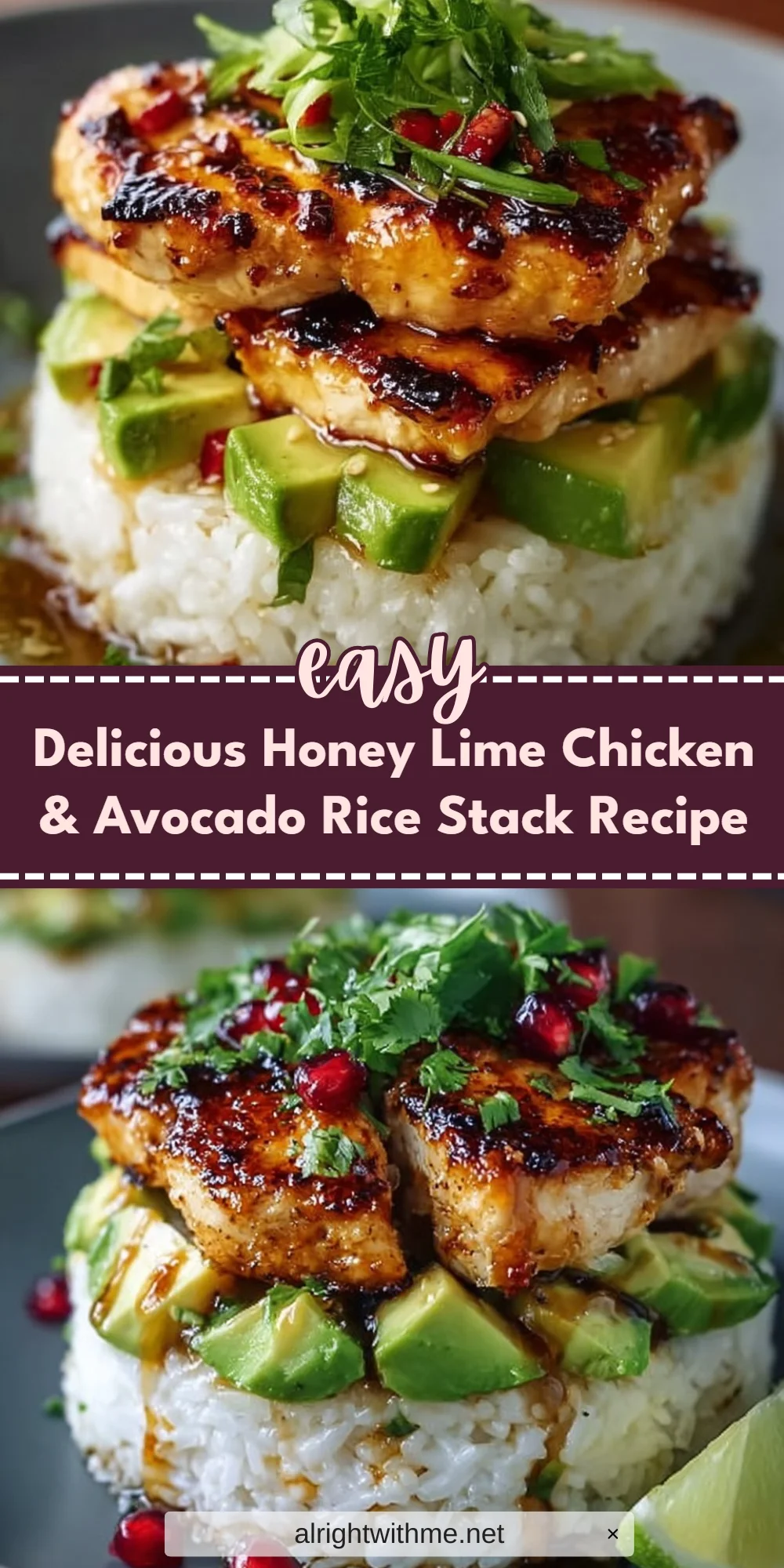 Delicious Honey Lime Chicken & Avocado Rice Stack Recipe