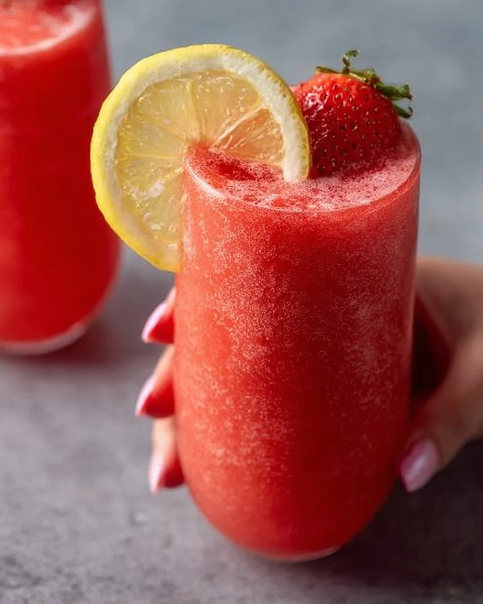Frozen strawberry lemonade
