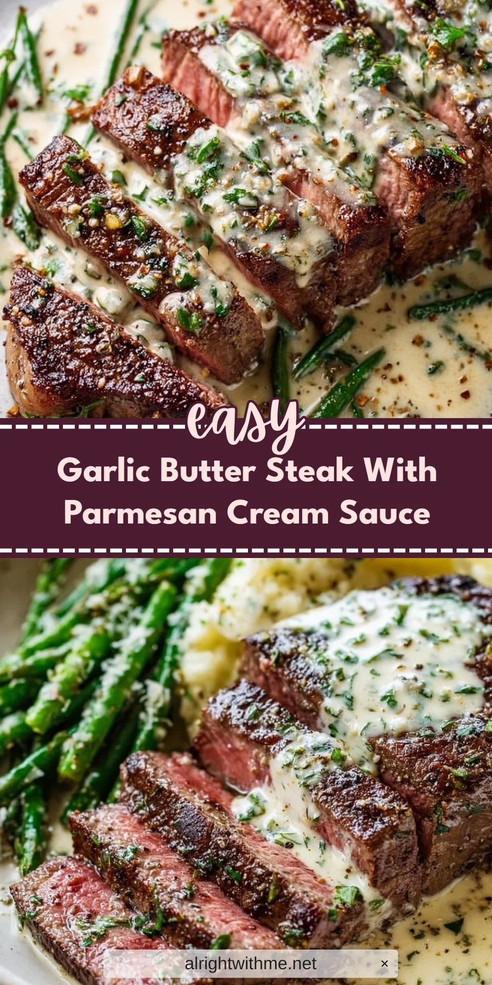 Garlic Butter Steak With Parmesan Cream Sauce