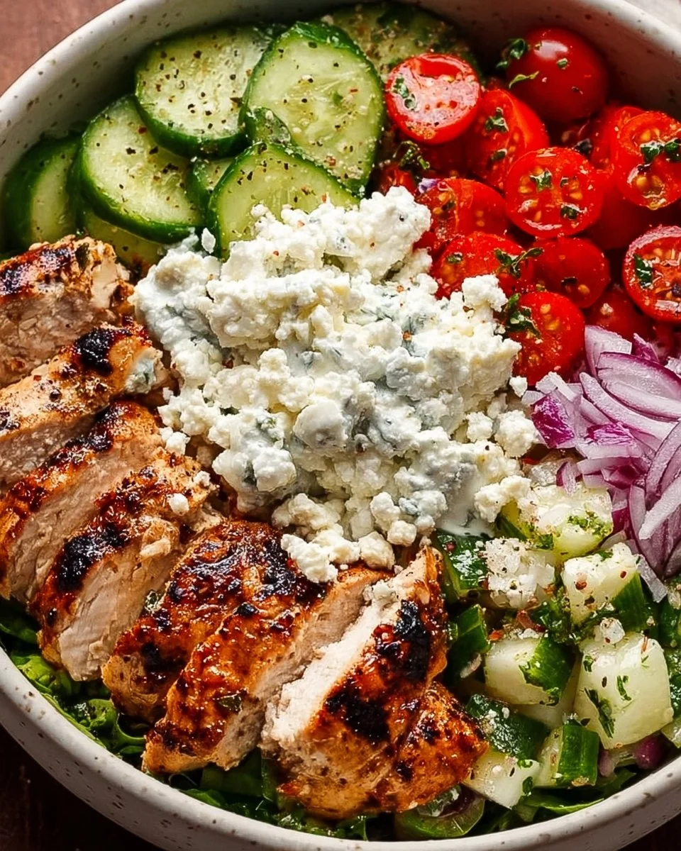 Delicious Greek Chicken Bowls with fresh ingredients and vibrant flavors