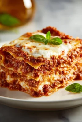 Delicious homemade lasagna with layers of cheese, pasta, and savory sauce.