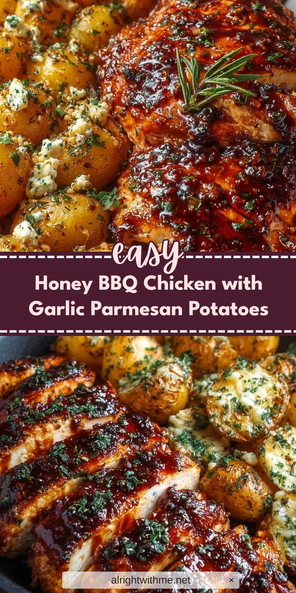 Honey BBQ Chicken with Garlic Parmesan Potatoes
