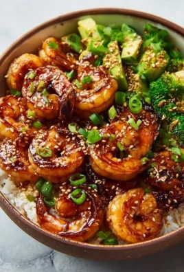 Delicious Honey Garlic Shrimp Bowl served with rice and veggies