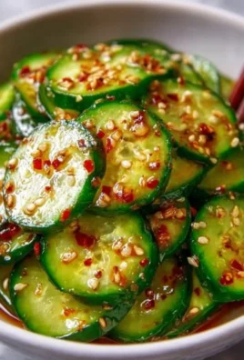 Delicious Korean cucumber salad served in a bowl with fresh herbs and spices.