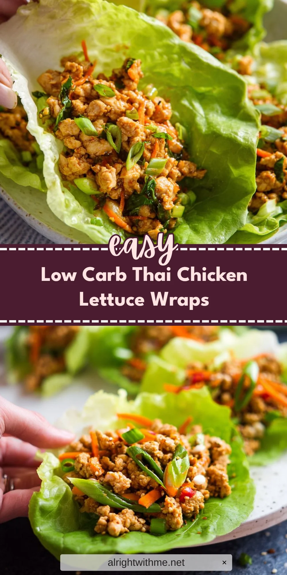 Low Carb Thai Chicken Lettuce Wraps