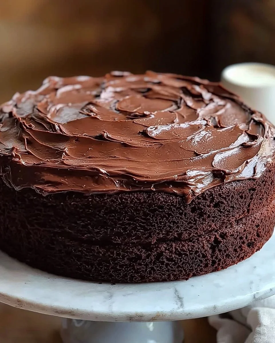 Delicious Matilda Style Chocolate Cake with rich chocolate frosting and sprinkles