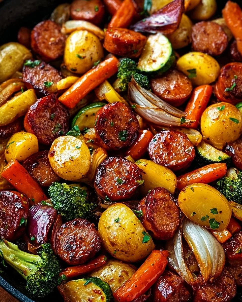 One-Pan Honey Garlic Kielbasa & Veggies: Easy Family Delight