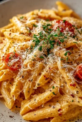 One Pot Creamy Garlic Pasta topped with fresh herbs