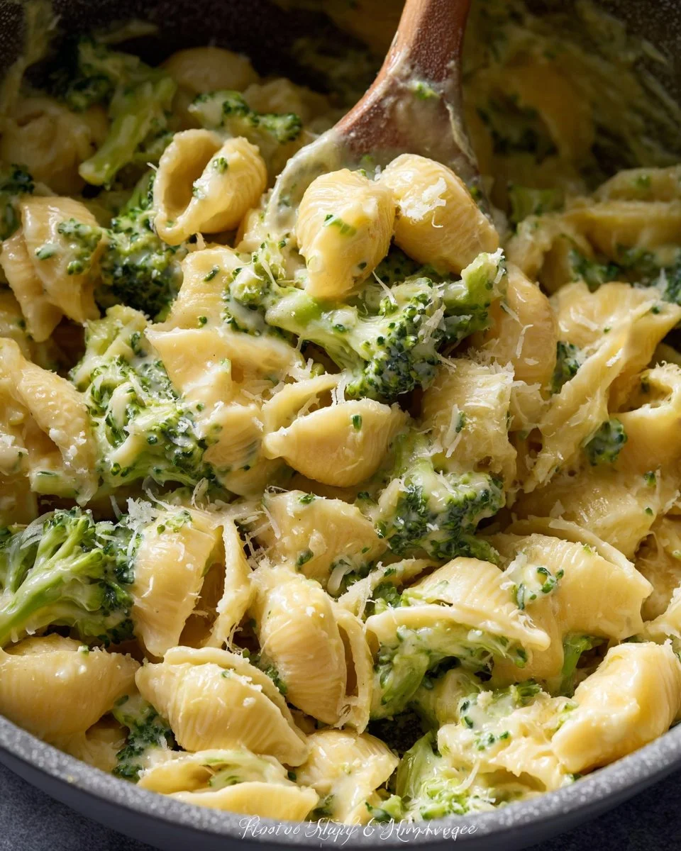 One Pot Healthy Broccoli Mac and Cheese dish served in a bowl
