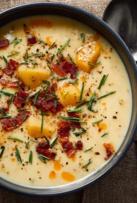 Bowl of creamy Outback potato soup garnished with chives and cheese