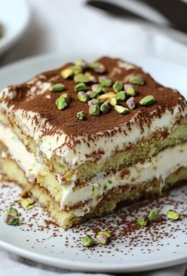 Delicious homemade Pistachio Tiramisu dessert with layers of cream and pistachios.