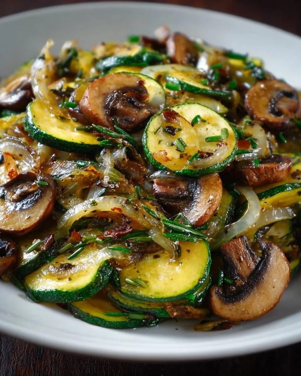 Sautéed Zucchini Mushrooms And Onions