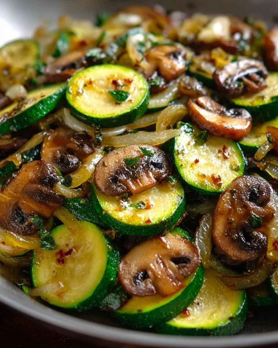 Sautéed Zucchini, Mushrooms, and Onions