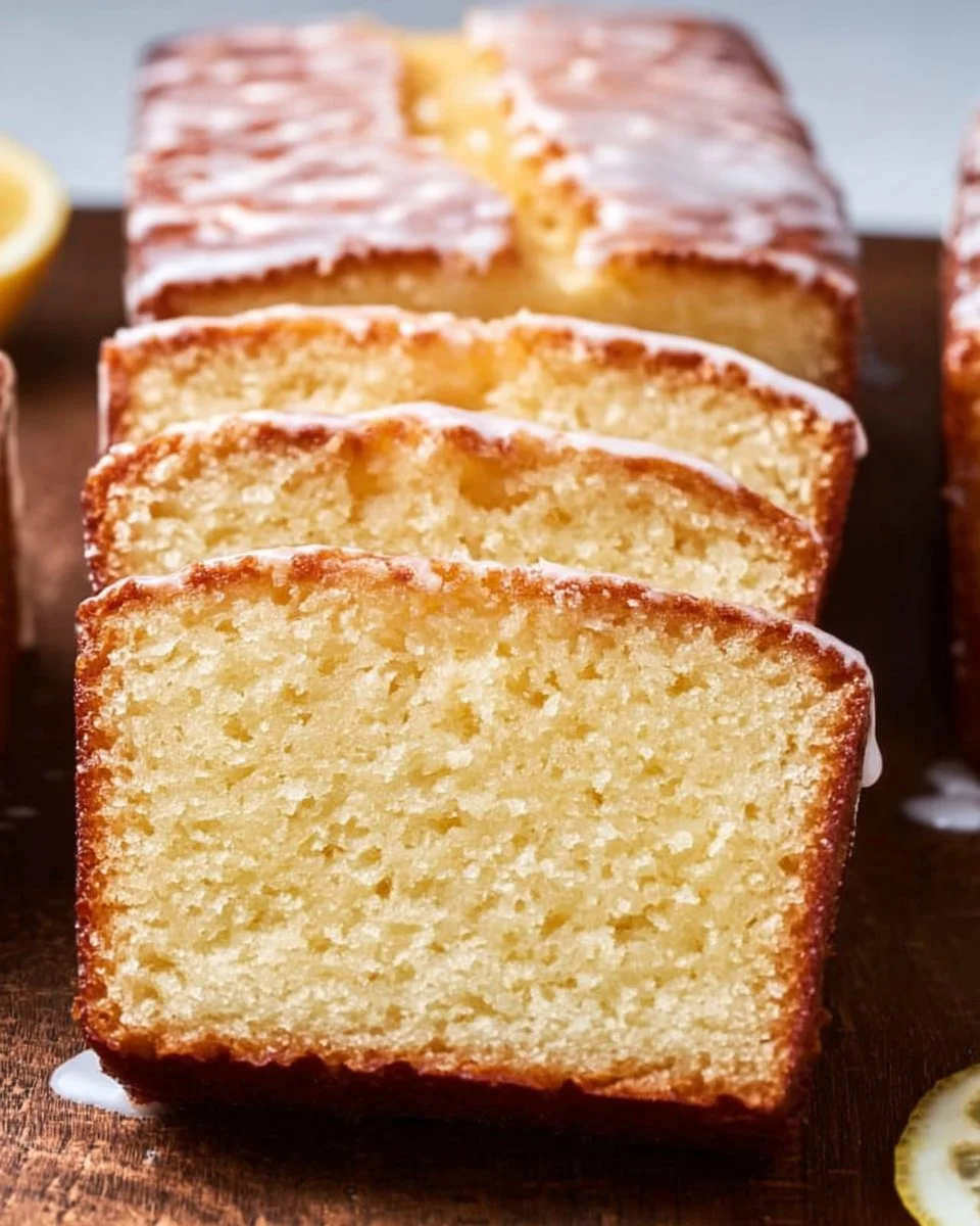 Delicious Starbucks Copycat Lemon Loaf topped with a lemon glaze.