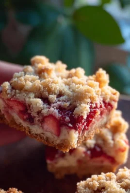 Delicious strawberry cheesecake crumb bars with fresh strawberries and creamy filling
