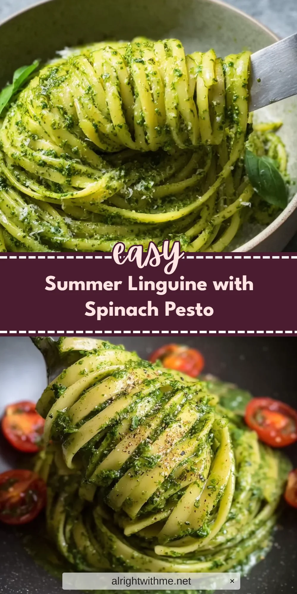 Summer Linguine with Spinach Pesto