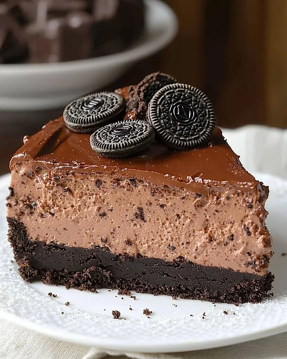 Triple Chocolate Cheesecake with Oreo Crust