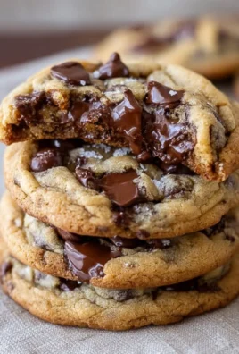 Ultra thick chocolate chip cookies with crispy edges and gooey chocolate centers