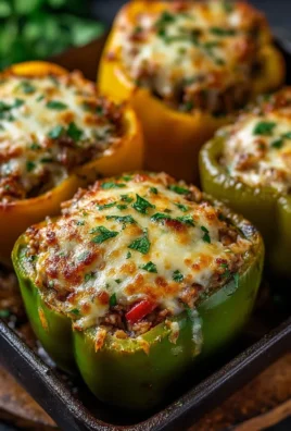Vegetarian stuffed bell peppers filled with nutritious ingredients on a plate