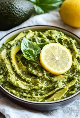 Nut-free Avocado Lemon Pesto made with avocados, lemons, and fresh herbs