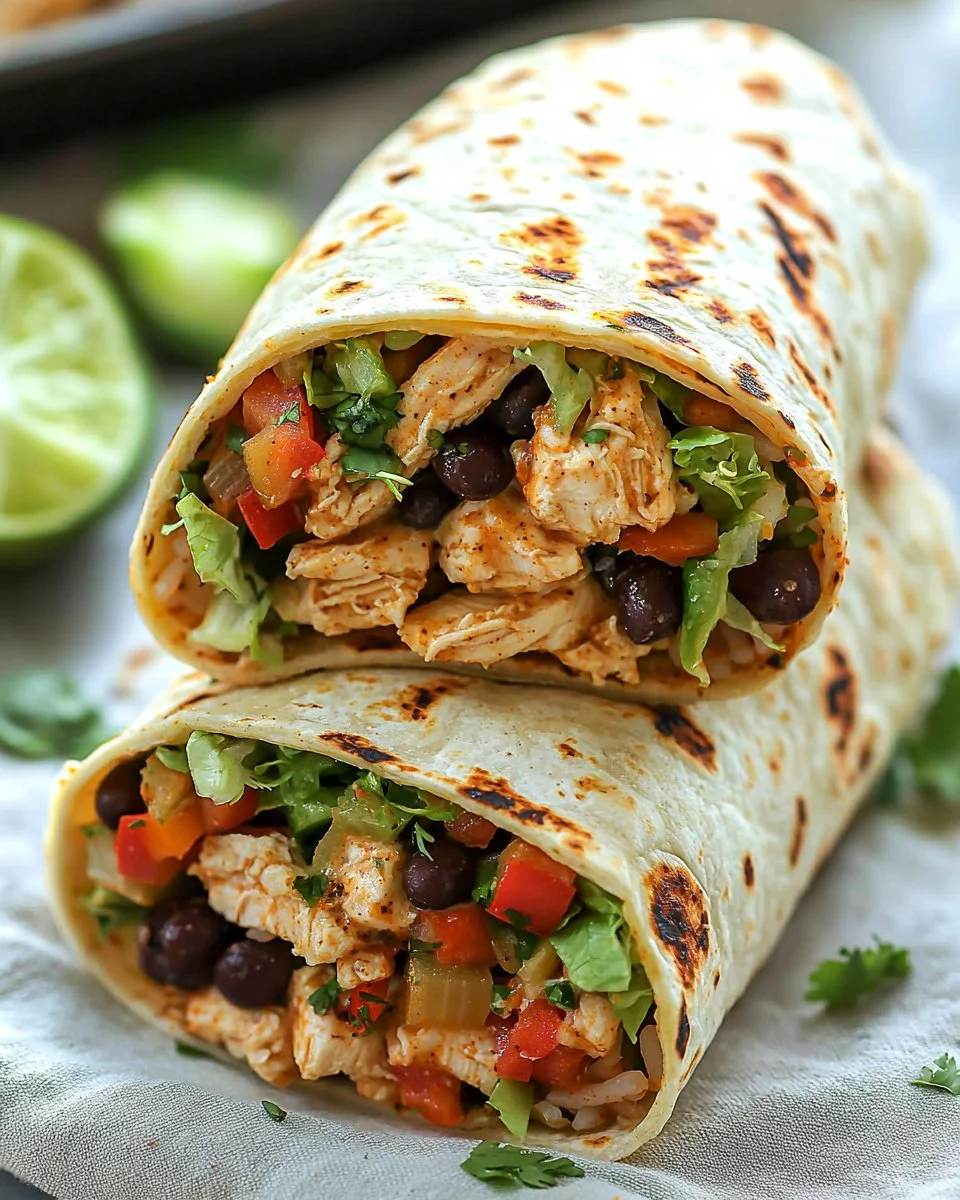Chipotle Ranch Grilled Chicken Burrito filled with grilled chicken and ranch dressing
