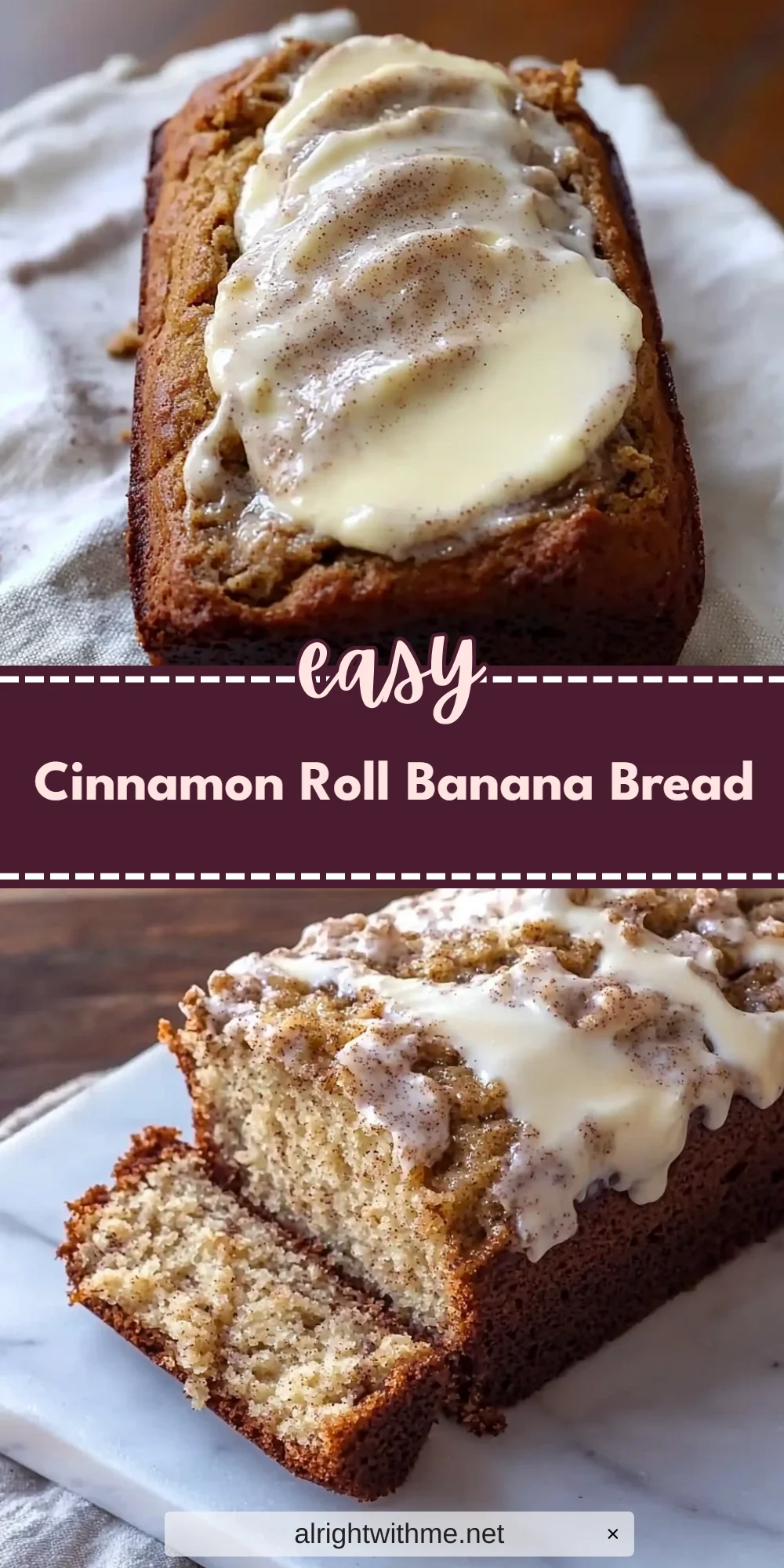 Cinnamon Roll Banana Bread