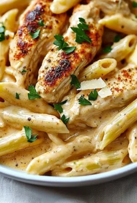 A delicious plate of creamy Cajun chicken pasta garnished with herbs