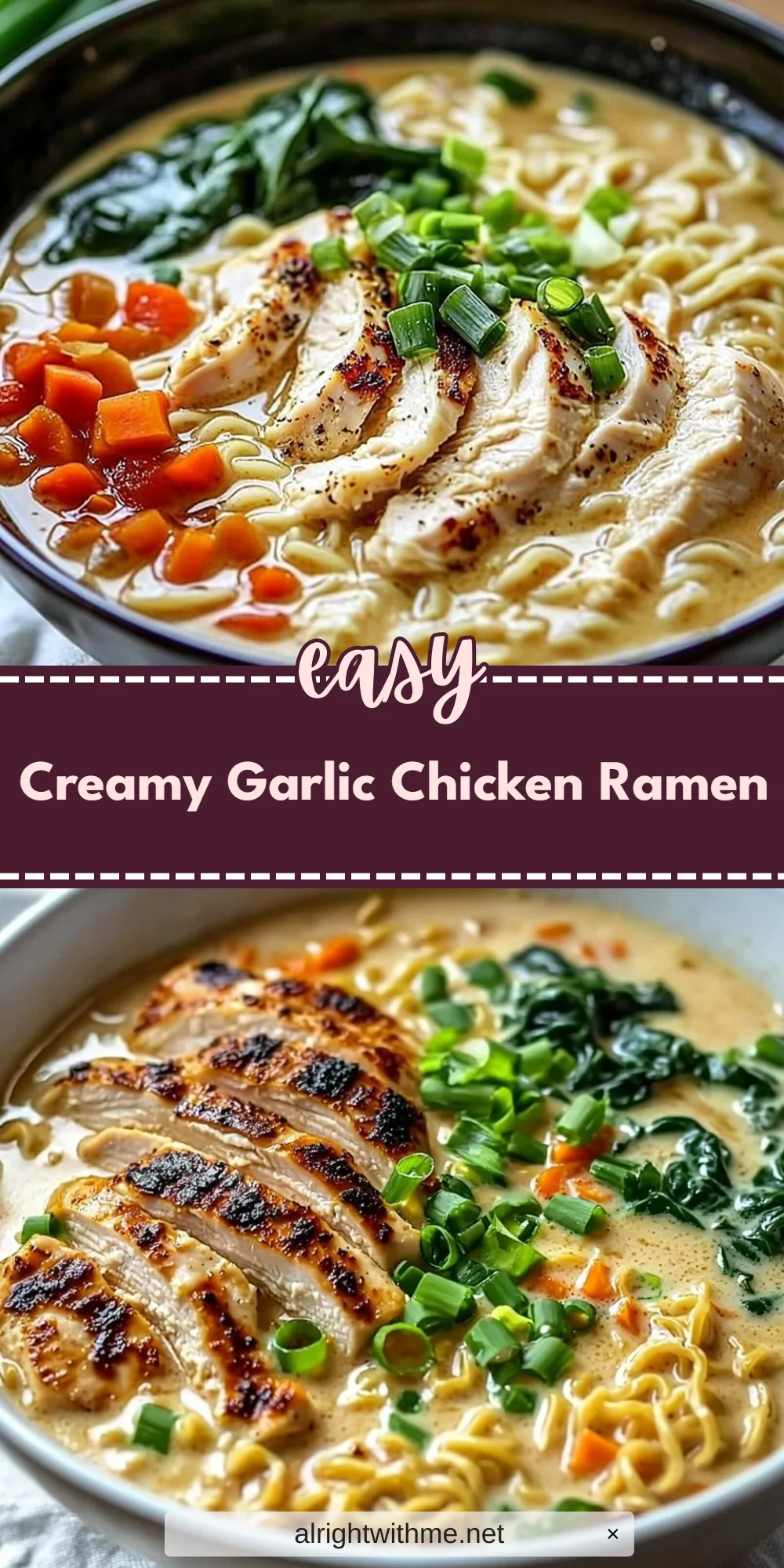 Creamy Garlic Chicken Ramen