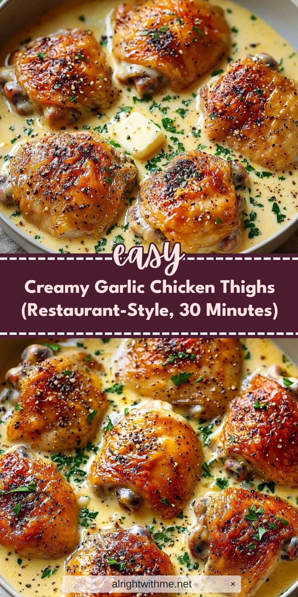 Creamy Garlic Chicken Thighs (Restaurant-Style, 30 Minutes)