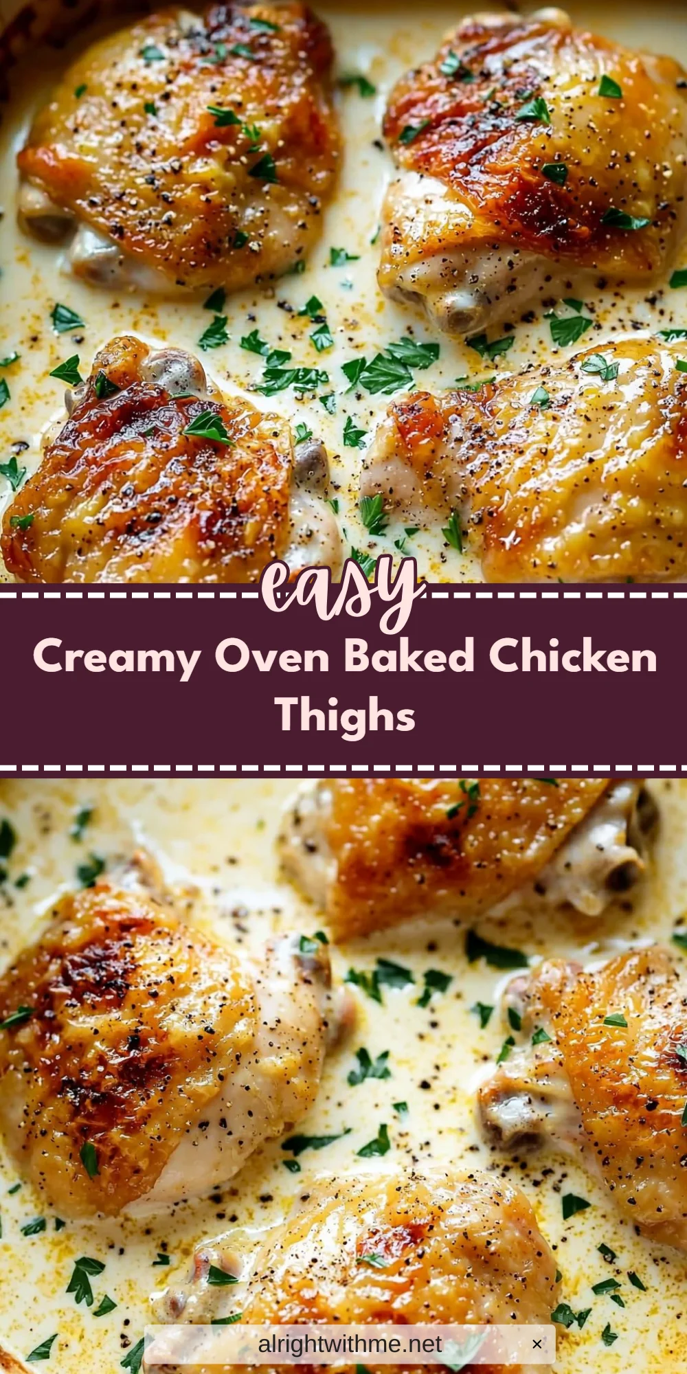Creamy Oven Baked Chicken Thighs