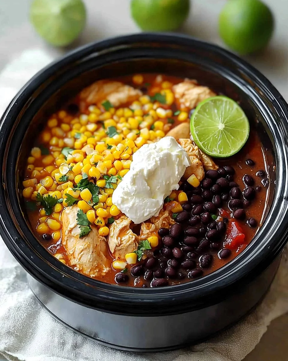 Delicious Crock Pot Fiesta Chicken dish served with toppings