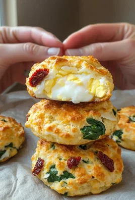 Easy sun dried tomato biscuits with spinach and egg, perfect for brunch