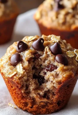 Oatmeal chocolate chip breakfast muffins on a plate