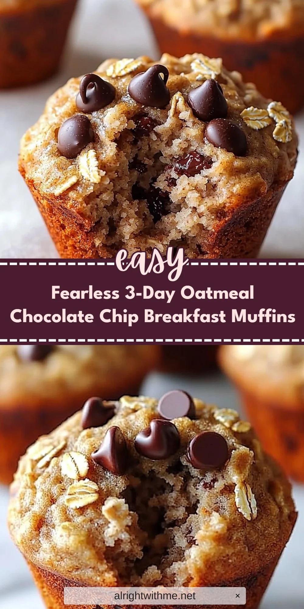 Fearless 3-Day Oatmeal Chocolate Chip Breakfast Muffins