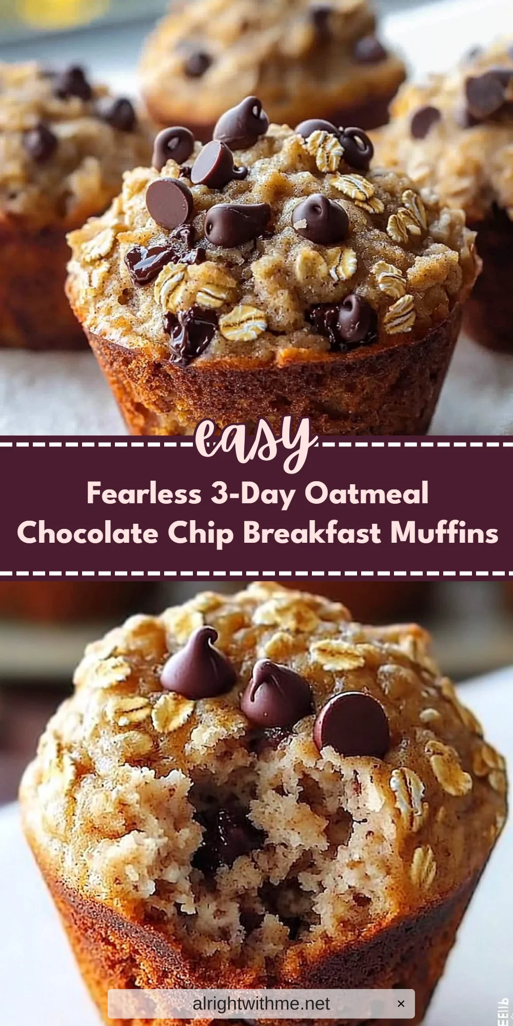 Fearless 3-Day Oatmeal Chocolate Chip Breakfast Muffins