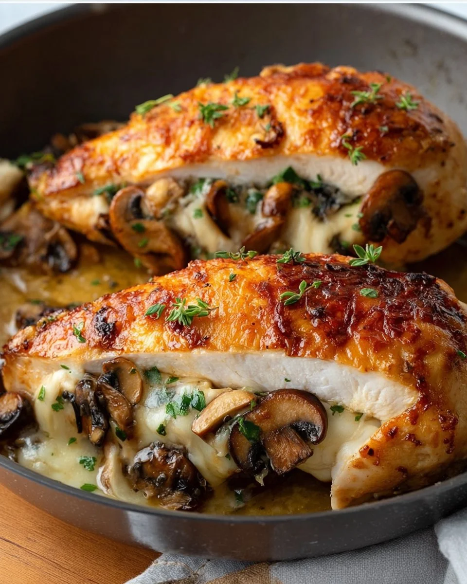 Flavorful Mushroom Stuffed Chicken Breast